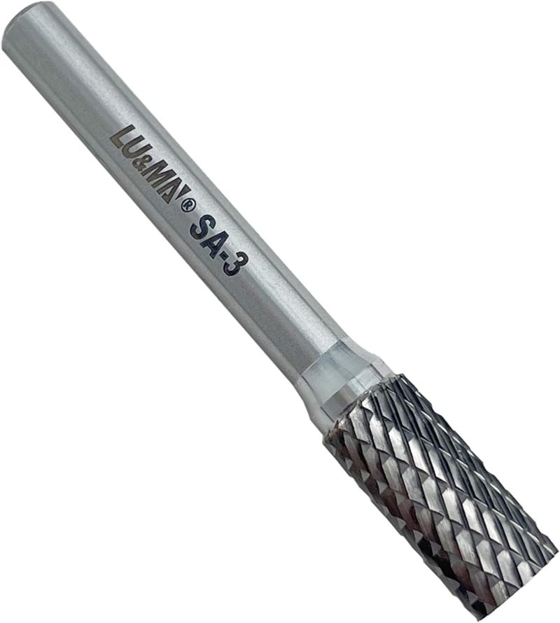 LU&MN SA-3 Tungsten Carbide Burr Rotary File, Cylinder Shape Double Cut, 1pc - Image 2